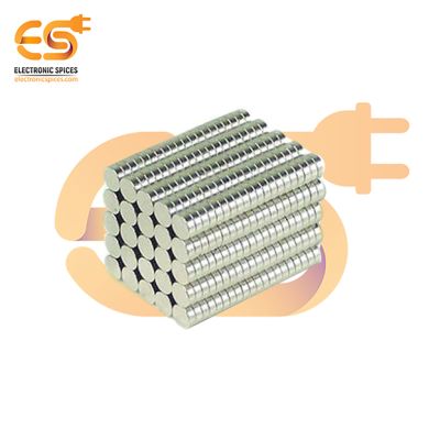 8mm x 1.2mm Strong Silver Disc Shape Neodymium Magnet Pack of 2